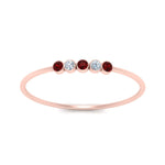 Load image into Gallery viewer, 5-stone-minimalist-diamond-stackable-band-with-ruby-in-FD9425RORGRUDR-NL-RG
