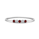 Load image into Gallery viewer, 5-stone-minimalist-diamond-stackable-band-with-ruby-in-FD9425RORGRUDR-NL-WG
