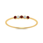 Load image into Gallery viewer, 5-stone-minimalist-diamond-stackable-band-with-ruby-in-FD9425RORGRUDR-NL-YG

