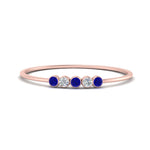 Load image into Gallery viewer, 5-stone-minimalist-diamond-stackable-band-with-sapphire-in-FD9425RORGSABL-NL-RG
