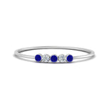 Load image into Gallery viewer, 5-stone-minimalist-diamond-stackable-band-with-sapphire-in-FD9425RORGSABL-NL-WG
