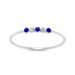 Load image into Gallery viewer, 5-stone-minimalist-diamond-stackable-band-with-sapphire-in-FD9425RORGSABL-NL-WG
