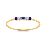 Load image into Gallery viewer, 5-stone-minimalist-diamond-stackable-band-with-sapphire-in-FD9425RORGSABL-NL-YG

