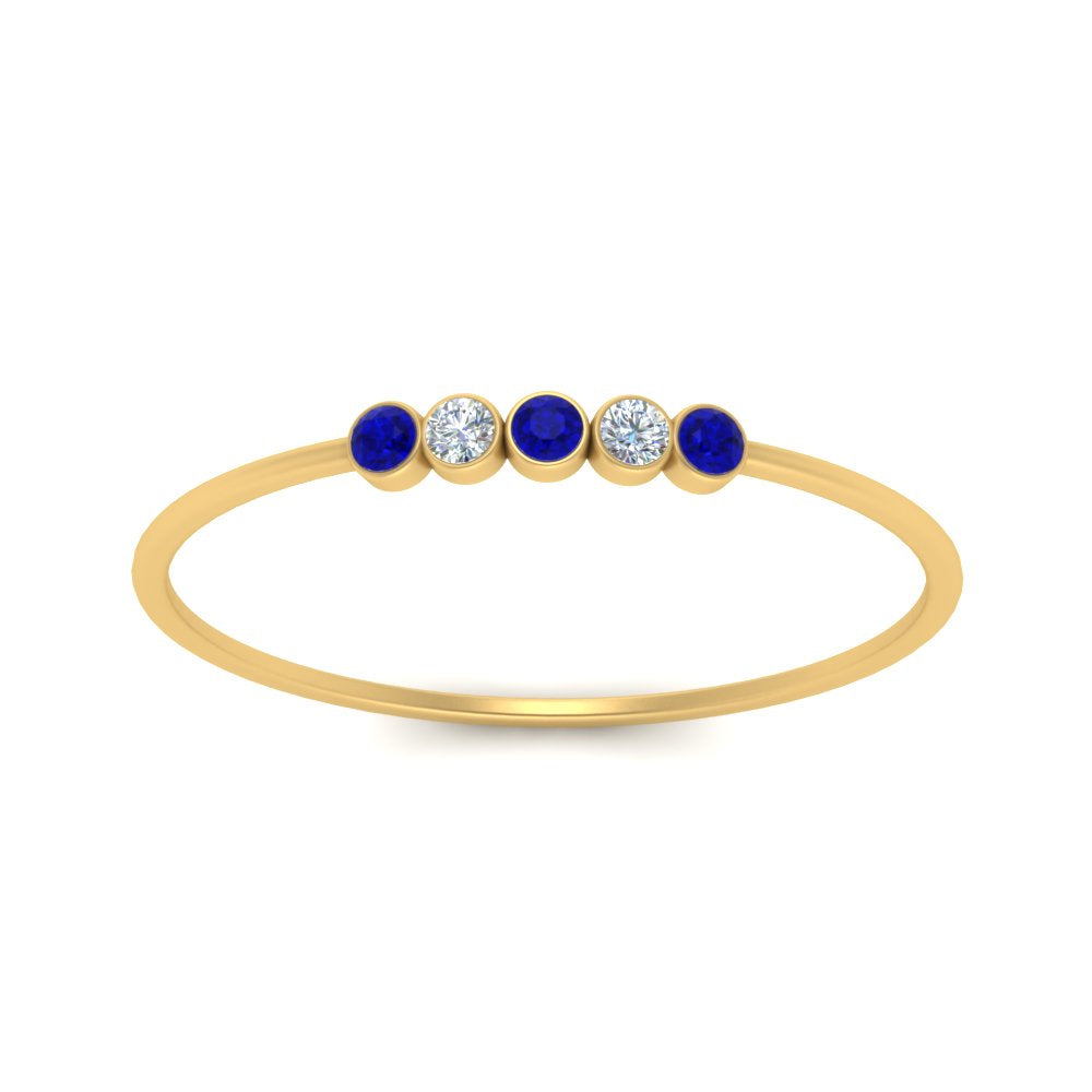 5-stone-minimalist-diamond-stackable-band-with-sapphire-in-FD9425RORGSABL-NL-YG