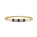 Load image into Gallery viewer, 5-stone-minimalist-stackable-band-with-black-diamond-in-FD9425RORGBLACK-NL-YG
