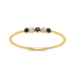 Load image into Gallery viewer, 5-stone-minimalist-stackable-band-with-black-diamond-in-FD9425RORGBLACK-NL-YG
