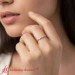 Load image into Gallery viewer, 5-stone-minimalist-stacking-band-rose-gold-fd10558b-0.15-ct-model
