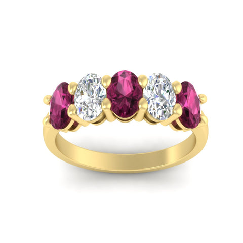 custom-wedding-band5-stone-oval-pink-sapphire-custom-wedding-band-3-carat-in-yellow-gold-fdwb8008ovgsadrpiangle5-3.00ct-nl-yg.jpg