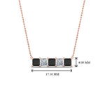 Load image into Gallery viewer, 5-stone-princess-cut-bar-pendant-with-black-diamond-in-FDPD8413GBLACK-NL-RG
