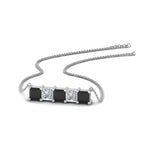 Load image into Gallery viewer, 5-stone-princess-cut-bar-pendant-with-black-diamond-in--FDPD8413GBLACK-NL-WG

