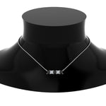Load image into Gallery viewer, 5-stone-princess-cut-bar-pendant-with-black-diamond-in--FDPD8413GBLACK-NL-WG
