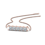 Load image into Gallery viewer, 5-stone-princess-cut-diamond-bar-pendant-in-FDPD8413-NL-RG

