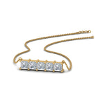 Load image into Gallery viewer, 5-stone-princess-cut-diamond-bar-pendant-in--FDPD8413-NL-YG

