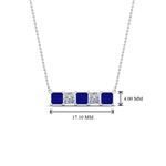 Load image into Gallery viewer, 5-stone-princess-cut-diamond-bar-pendant-with-blue-sapphire-in--FDPD8413GSABL-NL-WG
