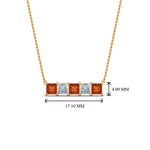 Load image into Gallery viewer, 5-stone-princess-cut-diamond-bar-pendant-with-orange-sapphire-in--FDPD8413GSAOR-NL-YG
