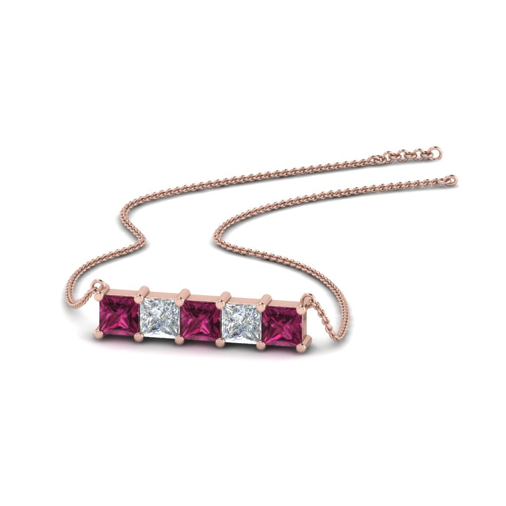 5-stone-princess-cut-diamond-bar-pendant-with-pink-sapphire-in-FDPD8413GSADRPI-NL-RG