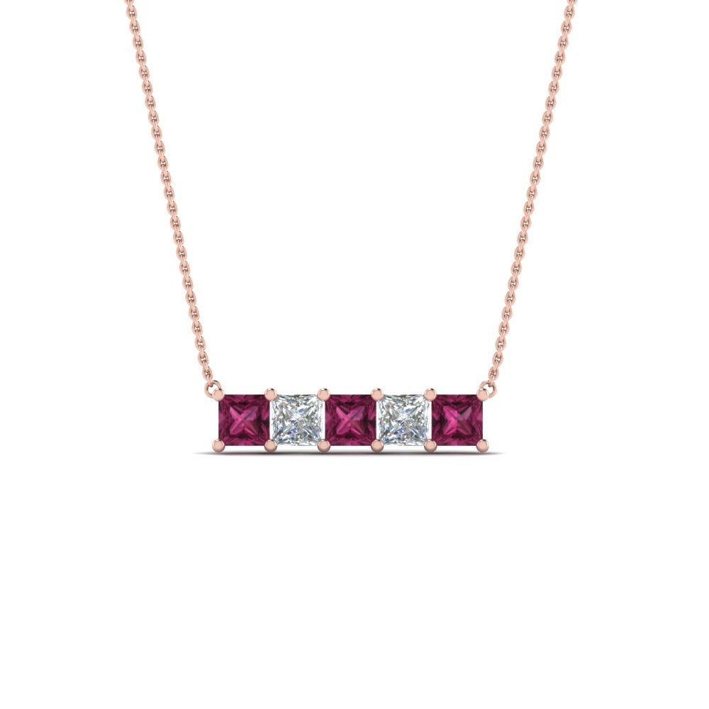 5-stone-princess-cut-diamond-bar-pendant-with-pink-sapphire-in-FDPD8413GSADRPI-NL-RG