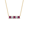 Load image into Gallery viewer, 5-stone-princess-cut-diamond-bar-pendant-with-pink-sapphire-in--FDPD8413GSADRPI-NL-YG