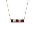 Load image into Gallery viewer, 5-stone-princess-cut-diamond-bar-pendant-with-ruby-in-FDPD8413GRUDR-NL-RG
