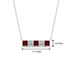 Load image into Gallery viewer, 5-stone-princess-cut-diamond-bar-pendant-with-ruby-in--FDPD8413GRUDR-NL-WG
