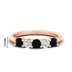 Load image into Gallery viewer, 5-stone-round-cut-1-carat-diamond-and-black-diamond-wedding-band-in-rose-gold-FDENS141ROBGBLACK-1.00CT-NL-RG-HW