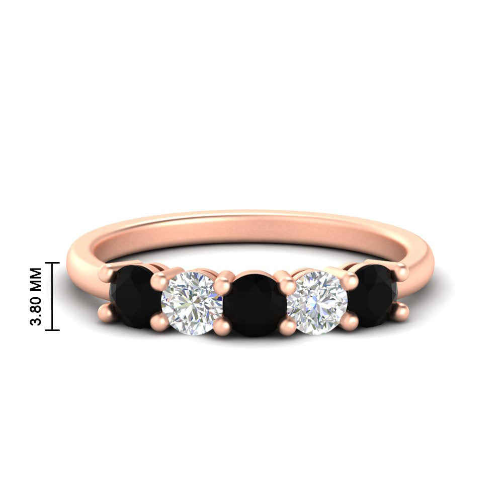 5-stone-round-cut-1-carat-diamond-and-black-diamond-wedding-band-in-rose-gold-FDENS141ROBGBLACK-1.00CT-NL-RG-HW