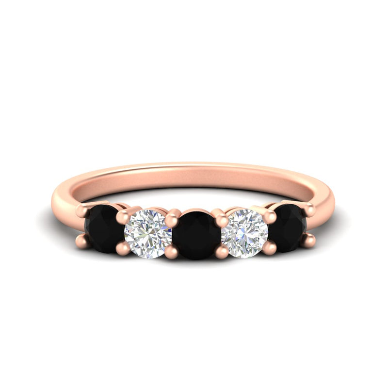 5-stone-round-cut-1-carat-diamond-and-black-diamond-wedding-band-in-rose-gold-FDENS141ROBGBLACK-1.00CT-NL-RG