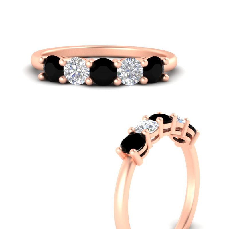 5-stone-round-cut-1-carat-diamond-and-black-diamond-wedding-band-in-rose-gold-FDENS141ROBGBLACKANGLE3-1.00CT-NL-RG