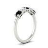 Load image into Gallery viewer, 5-stone-round-cut-1-carat-diamond-and-black-diamond-wedding-band-in-white-gold-FDENS141ROBGBLACKANGLE2-1.00CT-NL-WG