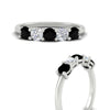 Load image into Gallery viewer, 5-stone-round-cut-1-carat-diamond-and-black-diamond-wedding-band-in-white-gold-FDENS141ROBGBLACKANGLE3-1.00CT-NL-WG