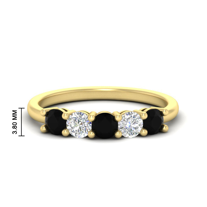 5-stone-round-cut-1-carat-diamond-and-black-diamond-wedding-band-in-yellow-gold-FDENS141ROBGBLACK-1.00CT-NL-YG-HW