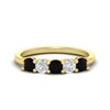Load image into Gallery viewer, 5-stone-round-cut-1-carat-diamond-and-black-diamond-wedding-band-in-yellow-gold-FDENS141ROBGBLACK-1.00CT-NL-YG