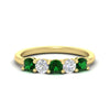 Load image into Gallery viewer, 5-stone-round-cut-1-carat-diamond-and-emerald-wedding-band-in-yellow-gold-FDENS141ROBGEMGR-1.00CT-NL-YG
