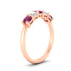 Load image into Gallery viewer, 5-stone-round-cut-1-carat-diamond-and-pink-sapphire-wedding-band-in-rose-gold-FDENS141ROBGSADRPIANGLE2-1.00CT-NL-RG