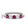 Load image into Gallery viewer, 5-stone-round-cut-1-carat-diamond-and-pink-sapphire-wedding-band-in-white-gold-FDENS141ROBGSADRPI-1.00CT-NL-WG-HW