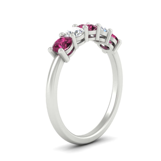 5-stone-round-cut-1-carat-diamond-and-pink-sapphire-wedding-band-in-white-gold-FDENS141ROBGSADRPIANGLE2-1.00CT-NL-WG