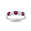 Load image into Gallery viewer, 5-stone-round-cut-1-carat-diamond-and-pink-sapphire-wedding-band-in-white-gold-FDENS141ROBGSADRPIANGLE5-1.00CT-NL-WG