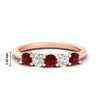 Load image into Gallery viewer, 5-stone-round-cut-1-carat-diamond-and-ruby-wedding-band-in-rose-gold-FDENS141ROBGRUDR-1.00CT-NL-RG-HW