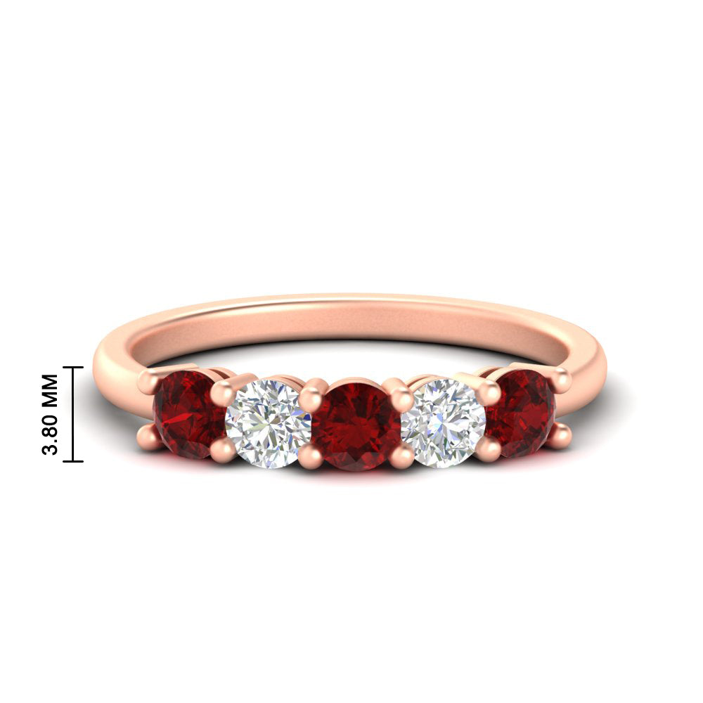 5-stone-round-cut-1-carat-diamond-and-ruby-wedding-band-in-rose-gold-FDENS141ROBGRUDR-1.00CT-NL-RG-HW