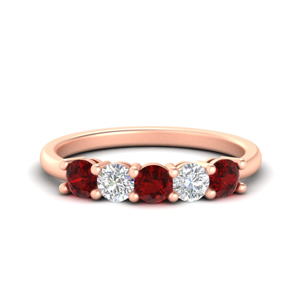 5-stone-round-cut-1-carat-diamond-and-ruby-wedding-band-in-rose-gold-FDENS141ROBGRUDR-1.00CT-NL-RG