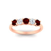 Load image into Gallery viewer, 5-stone-round-cut-1-carat-diamond-and-ruby-wedding-band-in-rose-gold-FDENS141ROBGRUDRANGLE5-1.00CT-NL-RG
