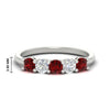 Load image into Gallery viewer, 5-stone-round-cut-1-carat-diamond-and-ruby-wedding-band-in-white-gold-FDENS141ROBGRUDR-1.00CT-NL-WG-HW