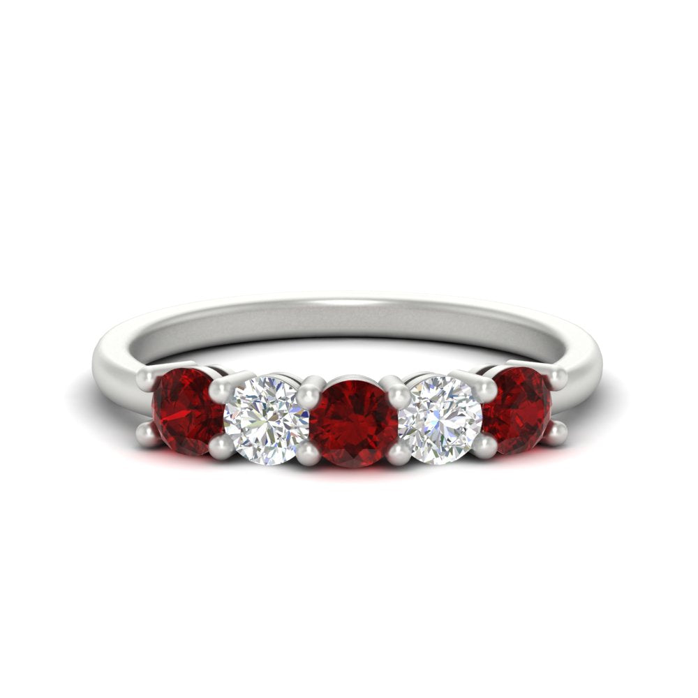 5-stone-round-cut-1-carat-diamond-and-ruby-wedding-band-in-white-gold-FDENS141ROBGRUDR-1.00CT-NL-WG