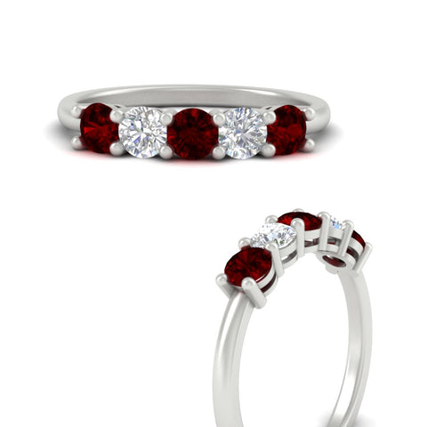 5-stone-round-cut-1-carat-diamond-and-ruby-wedding-band-in-white-gold-FDENS141ROBGRUDRANGLE3-1.00CT-NL-WG