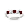 Load image into Gallery viewer, 5-stone-round-cut-1-carat-diamond-and-ruby-wedding-band-in-white-gold-FDENS141ROBGRUDRANGLE5-1.00CT-NL-WG