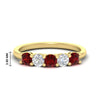 Load image into Gallery viewer, 5-stone-round-cut-1-carat-diamond-and-ruby-wedding-band-in-yellow-gold-FDENS141ROBGRUDR-1.00CT-NL-YG-HW