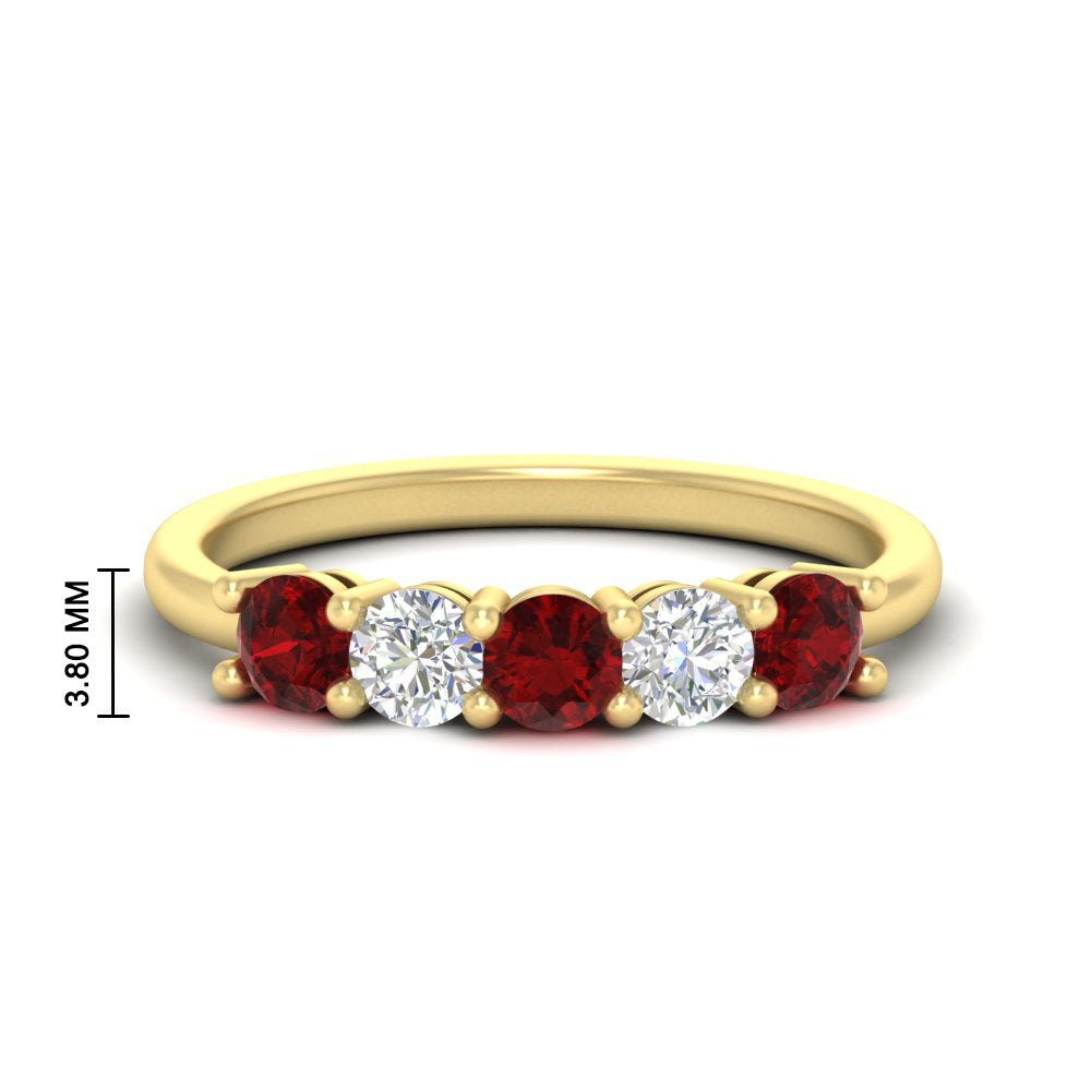 5-stone-round-cut-1-carat-diamond-and-ruby-wedding-band-in-yellow-gold-FDENS141ROBGRUDR-1.00CT-NL-YG-HW