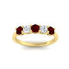 Load image into Gallery viewer, 5-stone-round-cut-1-carat-diamond-and-ruby-wedding-band-in-yellow-gold-FDENS141ROBGRUDRANGLE5-1.00CT-NL-YG
