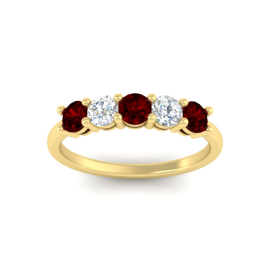 5-stone-round-cut-1-carat-diamond-and-ruby-wedding-band-in-yellow-gold-FDENS141ROBGRUDRANGLE5-1.00CT-NL-YG