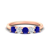 Load image into Gallery viewer, 5-stone-round-cut-1-carat-diamond-and-sapphire-wedding-band-in-rose-gold-FDENS141ROBGSABL-1.00CT-NL-RG